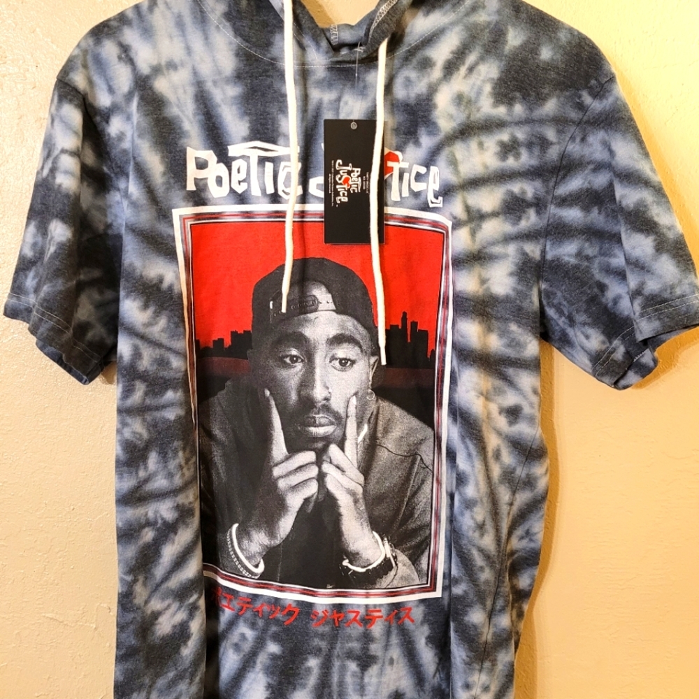 Poetic Justice Tye-Dye Short Sleeve Hoodie Size M